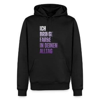 J’amène le peintre peintre papa vernisher - Sweat à capuche Premium bio Homme - noir - Devant - Nico (187cm)