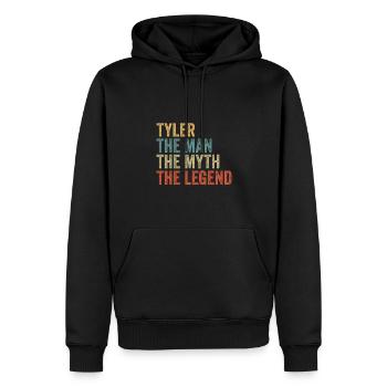 Tyler l’homme, le mythe - Sweat à capuche Premium bio Homme - noir - Devant - Nico (187cm)