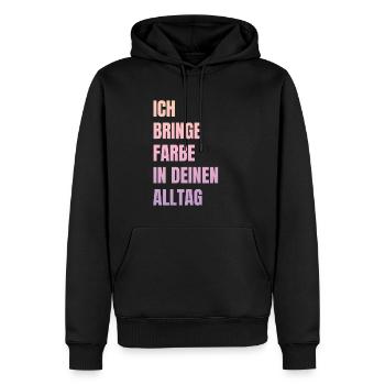 J’amène Peintre de peinture Papa Vernisseur - Sweat à capuche Premium bio Homme - noir - Devant - Nico (187cm)