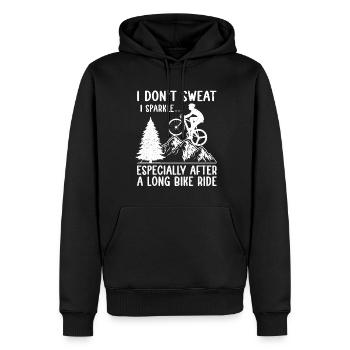 Je ne transpire pas, je scintille... surtout après un long - Sweat à capuche Premium bio Homme - noir - Devant - Nico (187cm)