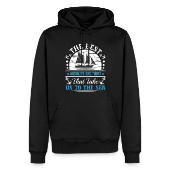 Die besten Reisen sind die, die uns in den Nahen Osten führen - Männer Premium Bio Hoodie - Schwarz - Vorne - Nico (187cm)