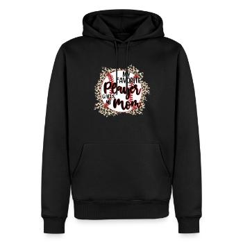 Ma joueuse préférée m’appelle maman baseball - Sweat à capuche Premium bio Homme - noir - Devant - Nico (187cm)
