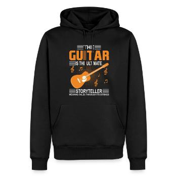 The Guitar Is The Ultimate Storyteller, Weaving Ta - Men’s Premium Organic Hoodie - black - Front - Nico (187cm)