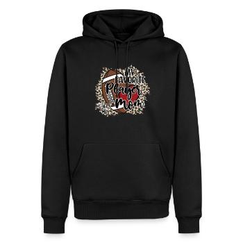 Mein Lieblingsspieler Nennt Mich Mama Football - Männer Premium Bio Hoodie - Schwarz - Vorne - Nico (187cm)