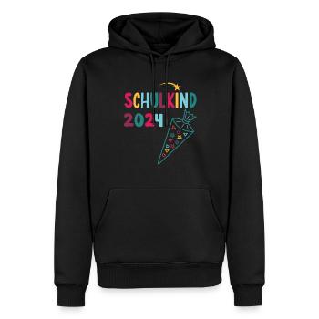 Schulanfang Einschulung Schulkind 2024 - Männer Premium Bio Hoodie - Schwarz - Vorne - Nico (187cm)