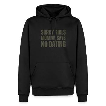 Sorry Girl Mom dit qu’il n’y a pas de rendez-vous - Sweat à capuche Premium bio Homme - noir - Devant - Nico (187cm)