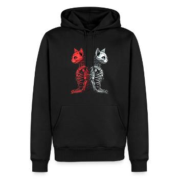Beaux chats gothiques dans le style cottagecore - Sweat à capuche Premium bio Homme - noir - Devant - Nico (187cm)