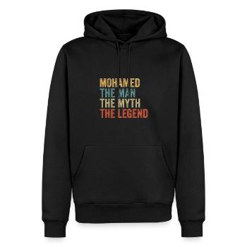 Mohamed the man the myth - Männer Premium Bio Hoodie - Schwarz - Vorne - Nico (187cm)