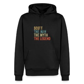 Scott the man the myth - Männer Premium Bio Hoodie - Schwarz - Vorne - Nico (187cm)