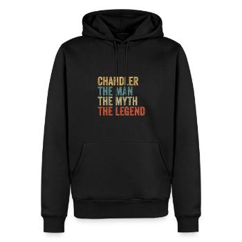 Chandler the man the myth - Männer Premium Bio Hoodie - Schwarz - Vorne - Nico (187cm)