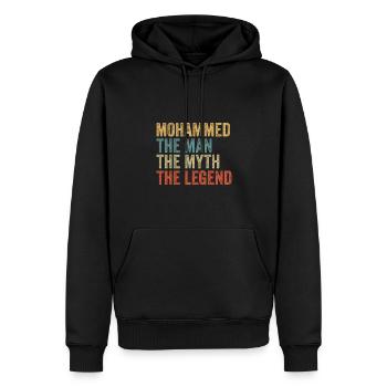 Mohammed the man the myth - Männer Premium Bio Hoodie - Schwarz - Vorne - Nico (187cm)