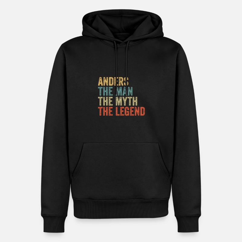 Anders the man the myth - Männer Premium Bio Hoodie - Schwarz