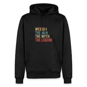 Wesson the man the myth - Männer Premium Bio Hoodie - Schwarz - Vorne - Nico (187cm)
