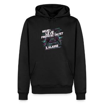 Garçons Écolier 3ème année Gamer Gamer - Sweat à capuche Premium bio Homme - noir - Devant - Nico (187cm)