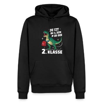 Einschulung Schulanfang Jungen Schulkind 2. Klasse - Männer Premium Bio Hoodie - Schwarz - Vorne - Nico (187cm)