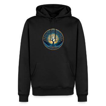 Nordic Celtic Tree Tree Of Life Tree Of Life - Men’s Premium Organic Hoodie - black - Front - Nico (187cm)