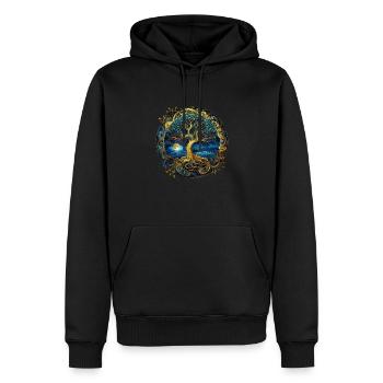 Nordic Celtic Tree Tree Of Life Tree Of Life - Men’s Premium Organic Hoodie - black - Front - Nico (187cm)