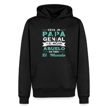 Papa cool et le meilleur grand-père du monde entier - Sweat à capuche Premium bio Homme - noir - Devant - Nico (187cm)