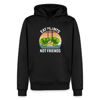 Mangez des plantes, pas des amis - Sweat à capuche Premium bio Homme - noir - Devant - Nico (187cm)