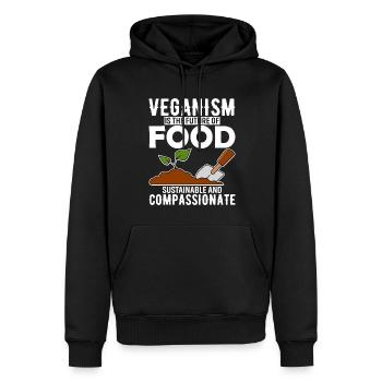 Le véganisme est l’avenir de l’alimentation, durable et co - Sweat à capuche Premium bio Homme - noir - Devant - Nico (187cm)