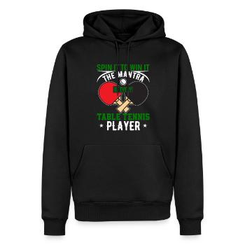 Tournez-le pour le gagner - le mantra de chaque table tenn - Sweat à capuche Premium bio Homme - noir - Devant - Nico (187cm)