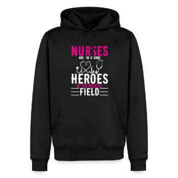 Krankenschwestern sind die unbesungenen Helden des medizinischen Bereichs - Männer Premium Bio Hoodie - Schwarz - Vorne - Nico (187cm)