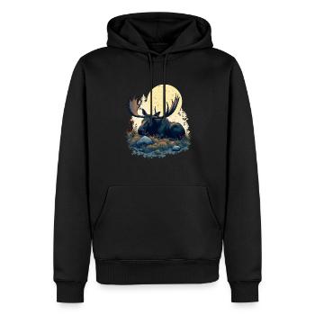 Chemise de nuit Scandinavie Orignal Renne - Sweat à capuche Premium bio Homme - noir - Devant - Nico (187cm)