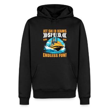 Les rêves du Jet Ski : vitesse, soleil et plaisir sans fin ! - Sweat à capuche Premium bio Homme - noir - Devant - Nico (187cm)