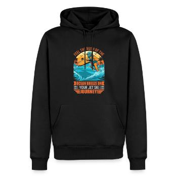 Sentez la brise de l’océan sur votre jet ski - Sweat à capuche Premium bio Homme - noir - Devant - Nico (187cm)