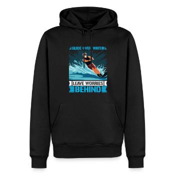 Glissez sur l’eau, laissez les soucis derrière vous. - Sweat à capuche Premium bio Homme - noir - Devant - Nico (187cm)