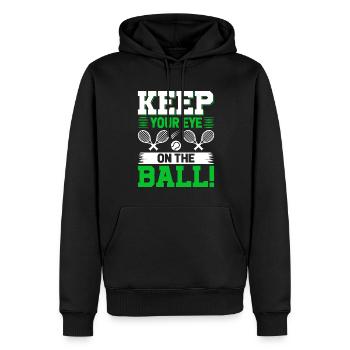 Gardez un œil sur la balle ! - Sweat à capuche Premium bio Homme - noir - Devant - Nico (187cm)