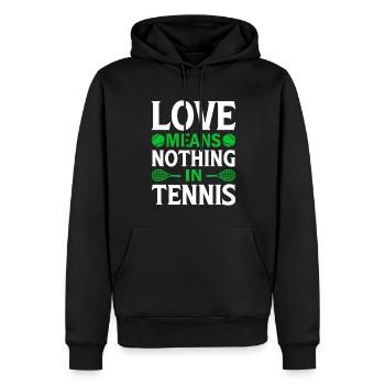 Liebe bedeutet im Tennis nichts. - Männer Premium Bio Hoodie - Schwarz - Vorne - Nico (187cm)