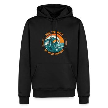 Surfez sur la vague de vos rêves. - Sweat à capuche Premium bio Homme - noir - Devant - Nico (187cm)