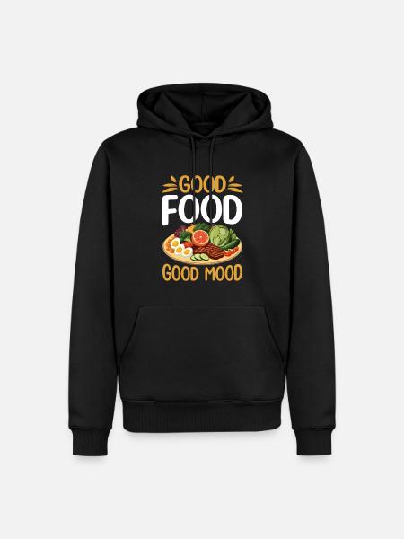 Good food = Good mood. - Men’s Premium Organic Hoodie - black