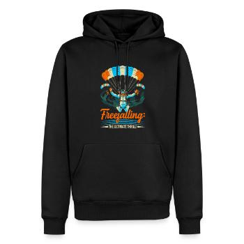 Freier Fall: der ultimative Nervenkitzel! - Männer Premium Bio Hoodie - Schwarz - Vorne - Nico (187cm)