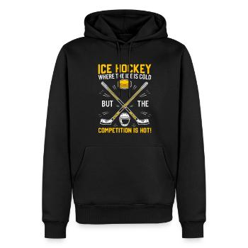 Eishockey: Wo es kalt ist, aber der Wettbewerb - Männer Premium Bio Hoodie - Schwarz - Vorne - Nico (187cm)