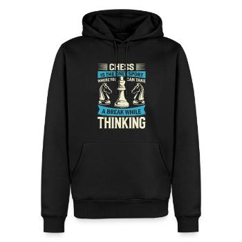 Schach ist die einzige Sportart, bei der man eine Pause einlegen kann - Männer Premium Bio Hoodie - Schwarz - Vorne - Nico (187cm)