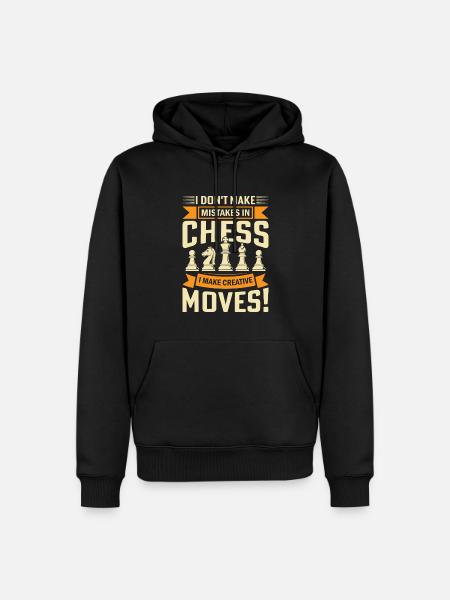 Ich mache keine Fehler im Schach. Ich mache kreativ - Männer Premium Bio Hoodie - Schwarz
