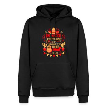 Au Mexique, chaque coucher de soleil est un rappel de la beauté - Sweat à capuche Premium bio Homme - noir - Devant - Nico (187cm)