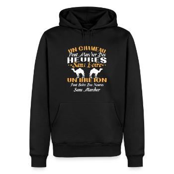 Breton peut boire des heures sans marcher - Sweat à capuche Premium bio Homme - noir - Devant - Nico (187cm)