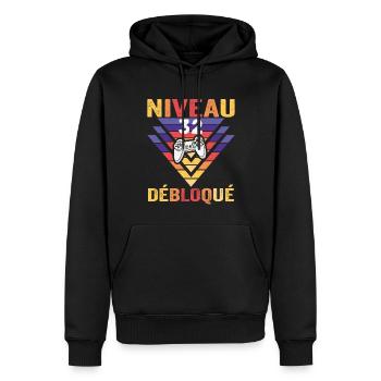 Level 32 Freigeschaltet Geschenk 32 Jahre Gamer Geek Lustig - Männer Premium Bio Hoodie - Schwarz - Vorne - Nico (187cm)
