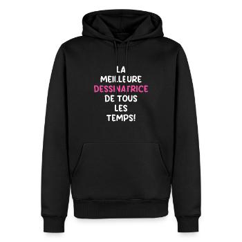 La meilleure architecte de tous les temps ! - Sweat à capuche Premium bio Homme - noir - Devant - Nico (187cm)