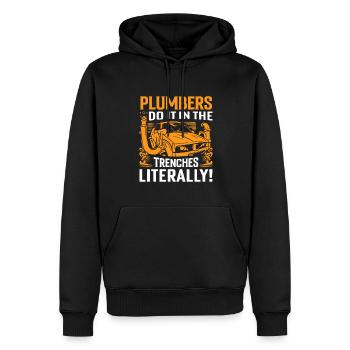 Klempner machen es in den Schützengräben - im wahrsten Sinne des Wortes! - Männer Premium Bio Hoodie - Schwarz - Vorne - Nico (187cm)