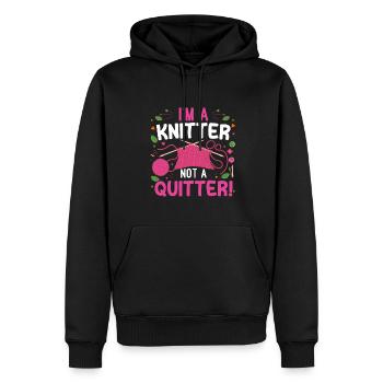 Je suis une tricoteuse, pas une lâcheuse ! - Sweat à capuche Premium bio Homme - noir - Devant - Nico (187cm)