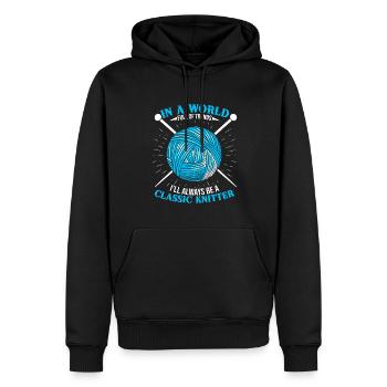 Dans un monde plein de tendances, je serai toujours une classe - Sweat à capuche Premium bio Homme - noir - Devant - Nico (187cm)