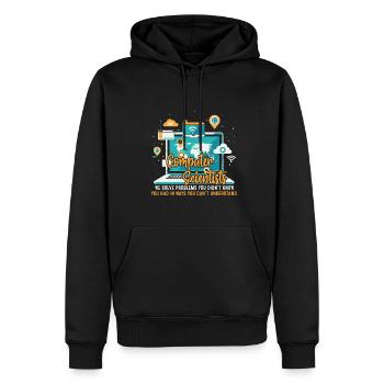 Informatiker: Wir lösen Probleme, die Sie nicht lösen - Männer Premium Bio Hoodie - Schwarz - Vorne - Nico (187cm)