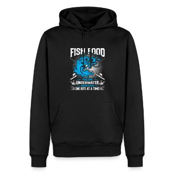 Nourriture pour poissons : Alimenter les aventures sous-marines en une bouchée - Sweat à capuche Premium bio Homme - noir - Devant - Nico (187cm)