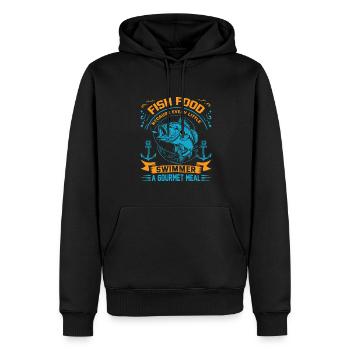 Nourriture pour poissons : Parce que chaque petit nageur mérite un - Sweat à capuche Premium bio Homme - noir - Devant - Nico (187cm)