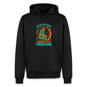 Inlinekating : Là où le trottoir rencontre la liberté. - Sweat à capuche Premium bio Homme - noir - Devant - Nico (187cm)