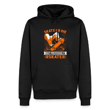 Patiner ou mourir... mais de préférence patiner ! - Sweat à capuche Premium bio Homme - noir - Devant - Nico (187cm)